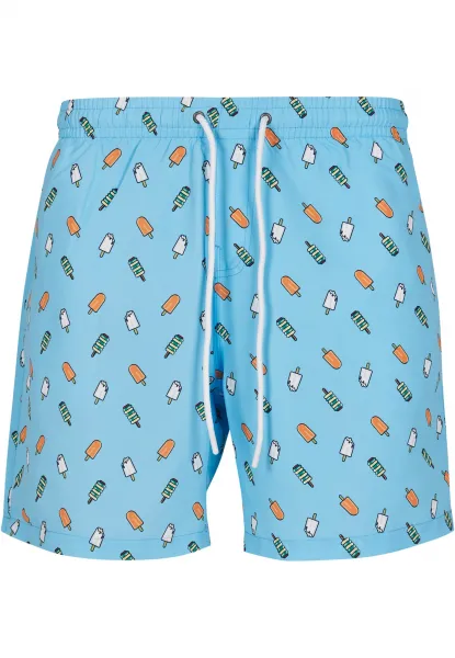 Swimsuit with light blue/ice pattern