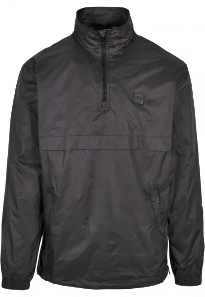 Stand Up Collar Pull Over Jacket Black
