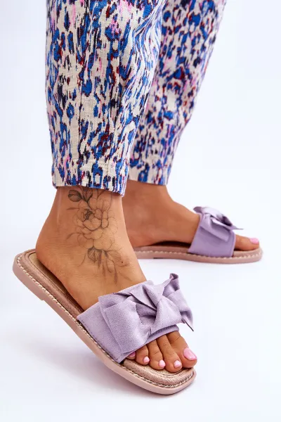 Boto Dámske semišové flip -flops s hrnčekom fialovej ambra