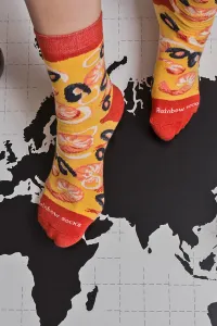 ZOOKSY/RAINBOW SOCKS Dúhové ponožky 1 ponožky 1 pár pizza morské plody