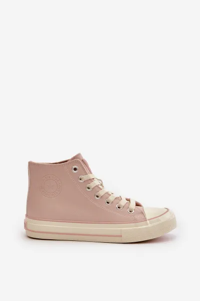 BIG STAR SHOES Dámske Zateplené Tenisky Z Eko Kože Ružové Big Star