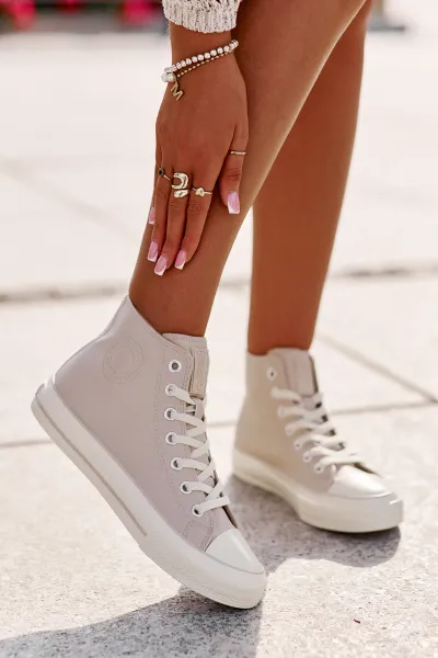 BIG STAR SHOES Dámske Zateplené Tenisky Z Eko Kože Ružové Big Star