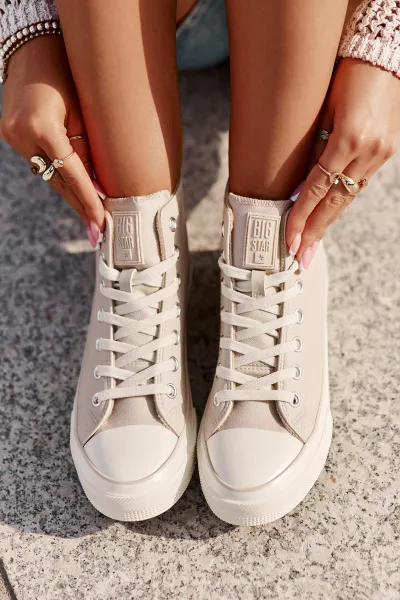 BIG STAR SHOES Dámske Zateplené Tenisky Z Eko Kože Ružové Big Star