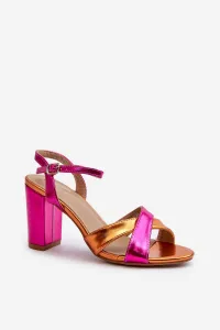 Boto Eko kožené sandále na vysokom opätku fuksia Abilica