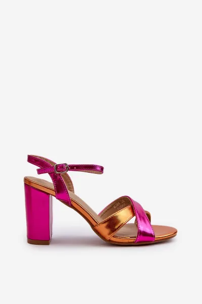 Boto Eko kožené sandále na vysokom opätku fuksia Abilica