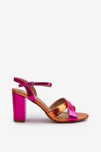 Boto Eko kožené sandále na vysokom opätku fuksia Abilica