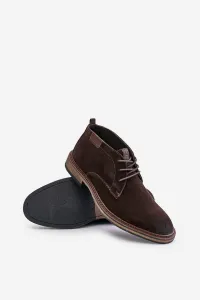 BIG STAR SHOES Semišové Pánske Šnurovacie Topánky Tmavo Hnedé Big Star