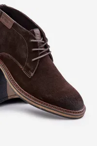 BIG STAR SHOES Semišové Pánske Šnurovacie Topánky Tmavo Hnedé Big Star