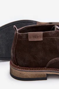 BIG STAR SHOES Semišové Pánske Šnurovacie Topánky Tmavo Hnedé Big Star