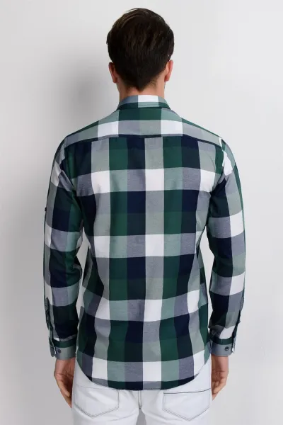 G662 DEWBERRY MEN'S SHIRT-NAVY-GREEN-GREEN