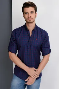 G658 DEWBERRY MEN'S SHIRT-NAVY-BURGUNDY