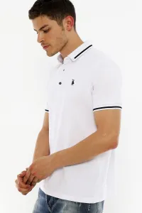 T8586 DEWBERRY MEN'S POLO NECK T-SHIRT-WHITE