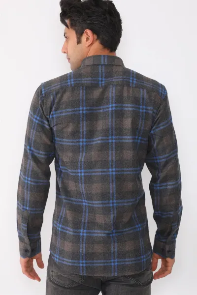 G709 DEWBERRY MEN'S SHIRT-NAVY-BROWN