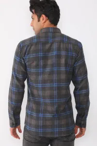 G709 DEWBERRY MEN'S SHIRT-NAVY-BROWN