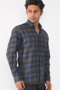 G709 DEWBERRY MEN'S SHIRT-NAVY-BROWN