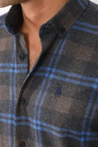 G709 DEWBERRY MEN'S SHIRT-NAVY-BROWN