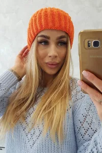 Kesi Čiapka s otočením nahor Magda K293 oranžový neón