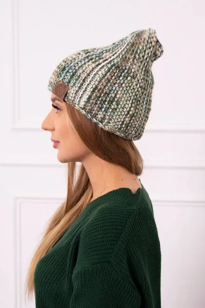 Kesi Čapica s fleece Zoja K306 ecru + zelená