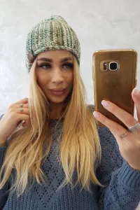 Kesi Čapica s fleece Zoja K306 ecru + zelená