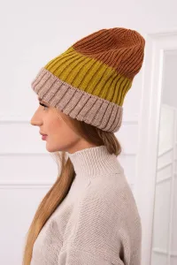 Kesi Čapica s fleece Bojana K265 béžová+kiwi+ťava