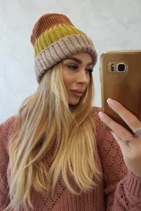 Kesi Čapica s fleece Bojana K265 béžová+kiwi+ťava
