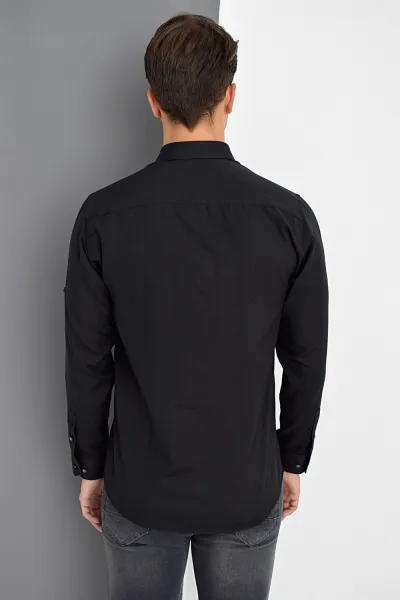 G674 DEWBERRY MEN'S SHIRT-BLACK