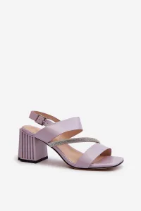 S. BARSKI Dámske elegantné sandále na opätku fialové D&A
