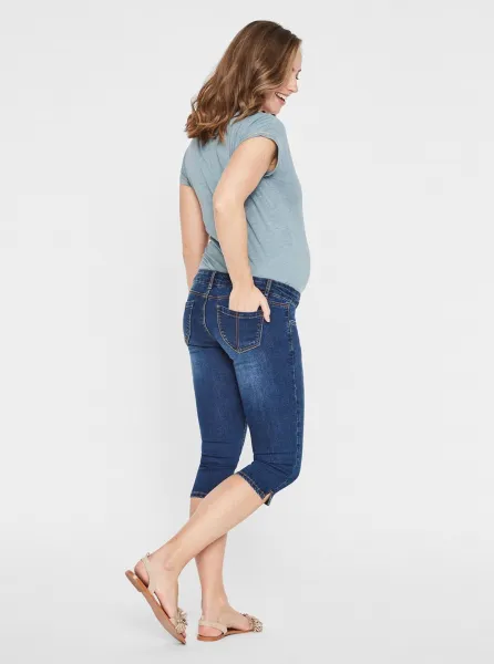 Modré tehotenské 3/4 slim fit rifle Mama.licious Lola