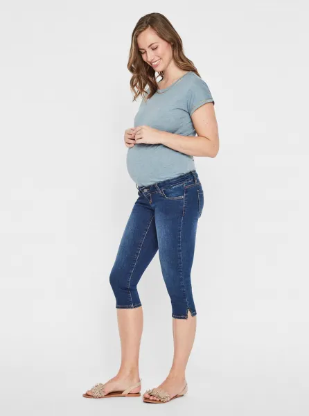 Modré tehotenské 3/4 slim fit rifle Mama.licious Lola