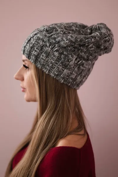 Kesi Čapica s fleece Roksana K209 tmavošedý