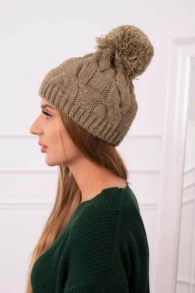 Kesi Čapica s fleece Stefania K278 svetlá khaki