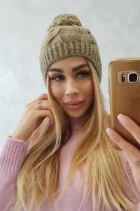 Kesi Čapica s fleece Stefania K278 svetlá khaki
