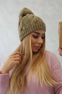 Kesi Čapica s fleece Stefania K278 svetlá khaki