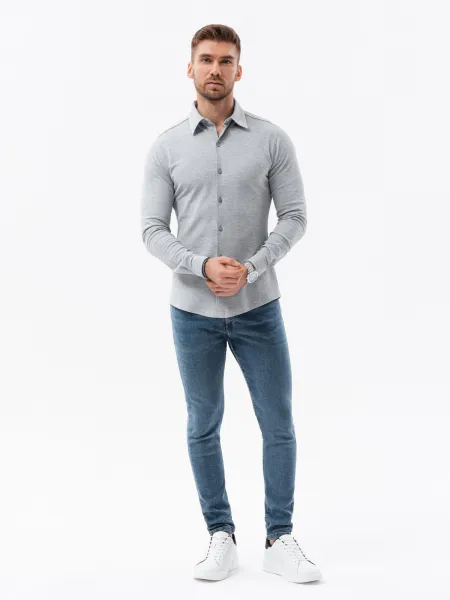 Ombre Men's long sleeve knit shirt