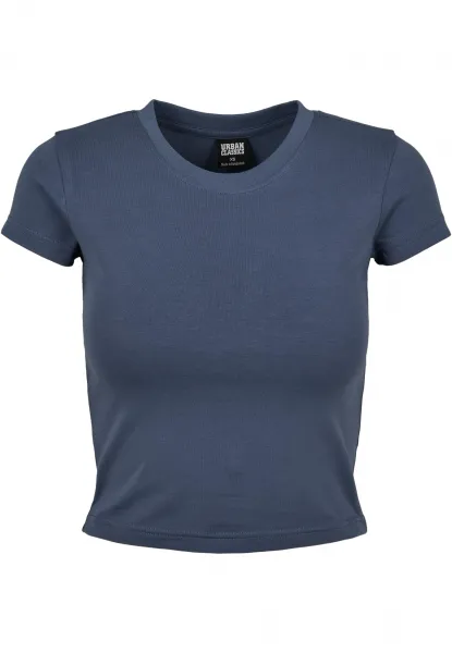 Women's stretch jersey Cropped Tee vintageblue