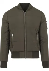 Basic Quilt Bomber Jacket Olive
