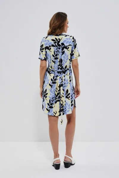 Marisse Viscose Dress With Tie L-Su-3720 L.Blue