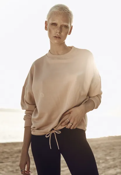 Ladies Oversized Crew Light Rose