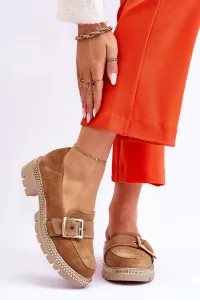Boto Módne semišové mokasíny tmavé -BEIGE ELOISA