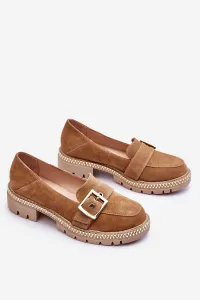 Boto Módne semišové mokasíny tmavé -BEIGE ELOISA