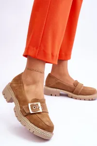 Boto Módne semišové mokasíny tmavé -BEIGE ELOISA