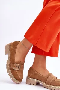 Boto Módne semišové mokasíny tmavé -BEIGE ELOISA