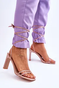 Boto Elegantné zviazané sandále s nahými kamienkami Nessa