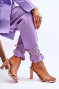 Boto Elegantné zviazané sandále s nahými kamienkami Nessa