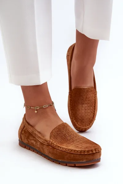 S. BARSKI Dámske semišové mokasíny Camel S.Barski LR755