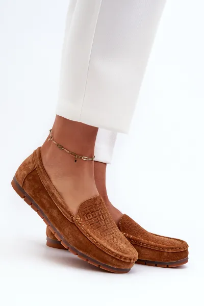 S. BARSKI Dámske semišové mokasíny Camel S.Barski LR755