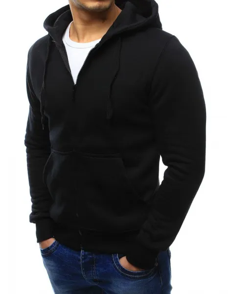 DStreet Pánska mikina rozopínacia s kapucňou čierna