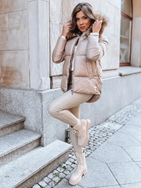 Dámska zimná bunda SPARKLE Farba camelová DSTREET