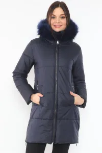 Z6668 DEWBERRY WOMEN'S COAT-NAVY BLUE