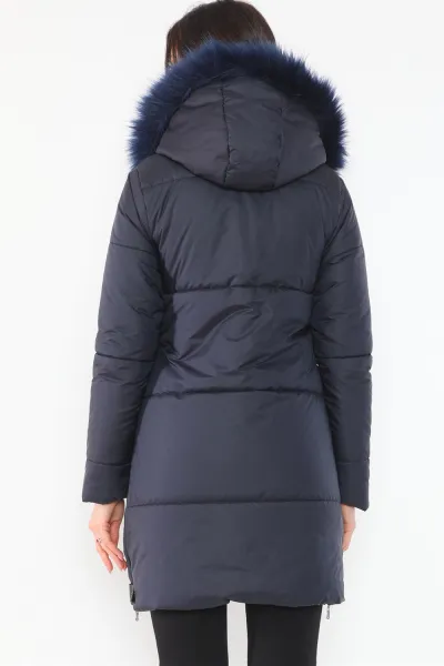 Z6668 DEWBERRY WOMEN'S COAT-NAVY BLUE